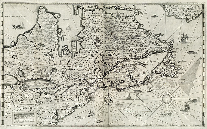 map of New France by Samuel de Champlain