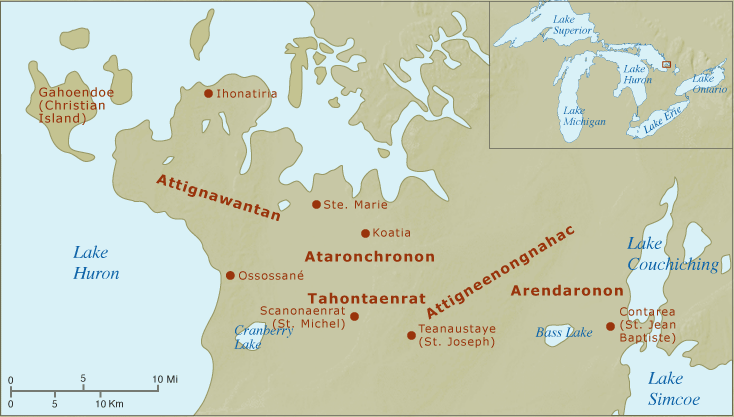 Map of Wendat homeland