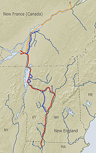 map of the march to Canada