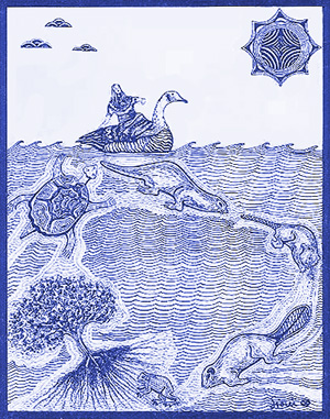 illustration of Wendat creation story